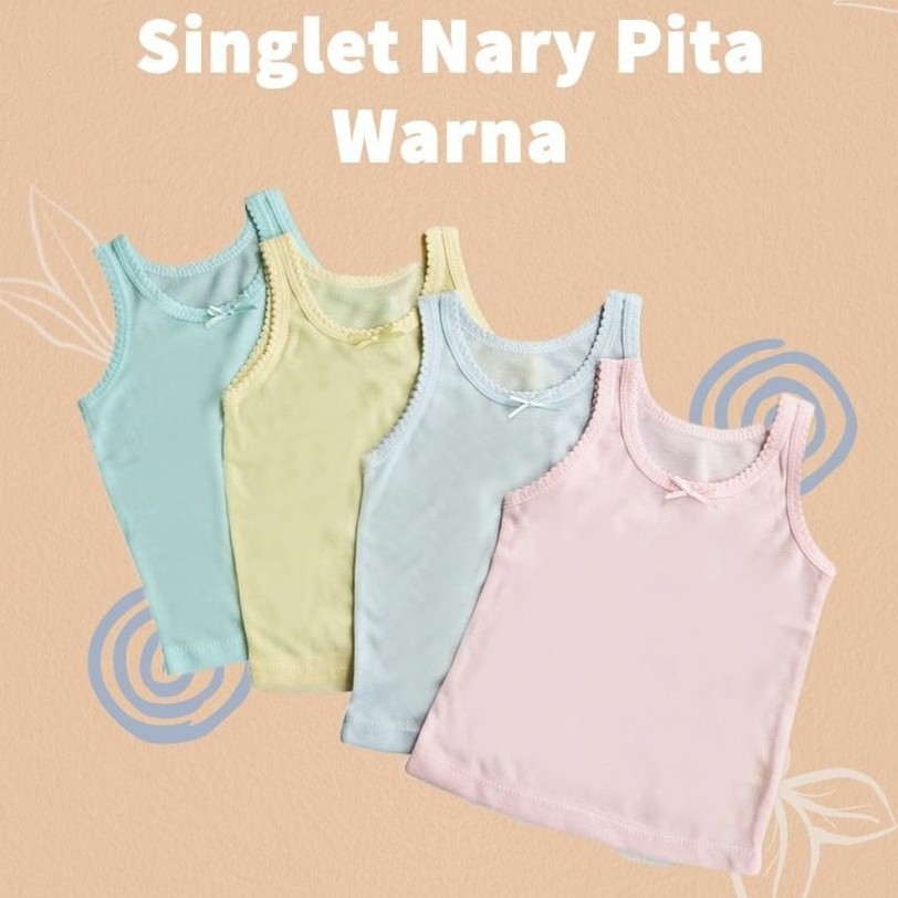 NARY Singlet Warna dengan Pita untuk Bayi dan Anak