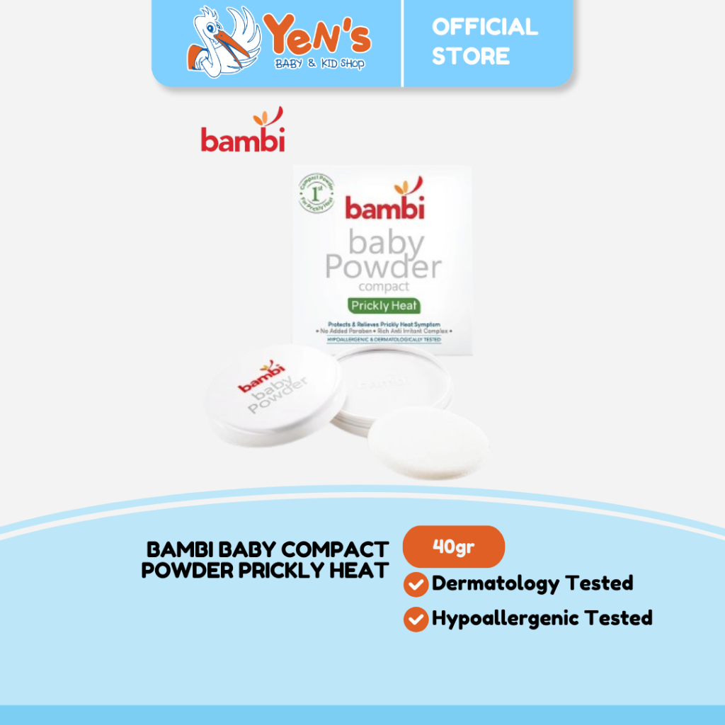 Bambi Baby Compact Powder Prickly Heat 40gr | Bedak Padat Biang Keringat Atasi Gatal & Ruam