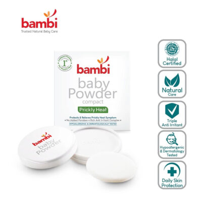 Bambi Baby Compact Powder Prickly Heat 40gr | Bedak Padat Biang Keringat Atasi Gatal & Ruam thumbnail 2