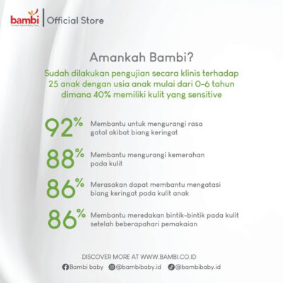 Bambi Baby Compact Powder Prickly Heat 40gr | Bedak Padat Biang Keringat Atasi Gatal & Ruam thumbnail 6