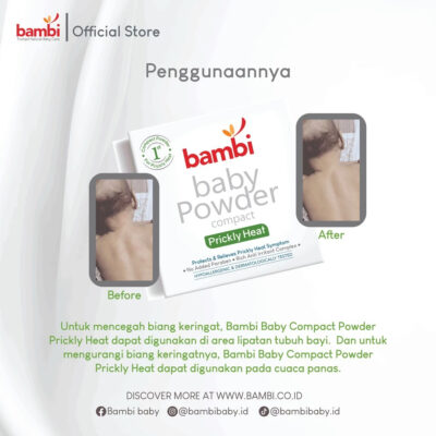 Bambi Baby Compact Powder Prickly Heat 40gr | Bedak Padat Biang Keringat Atasi Gatal & Ruam thumbnail 8
